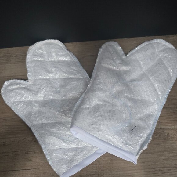 Grandma's Practical 2 Layer Ovenmitts with matching finger mitts, yellow w flowe - Picture 7 of 8